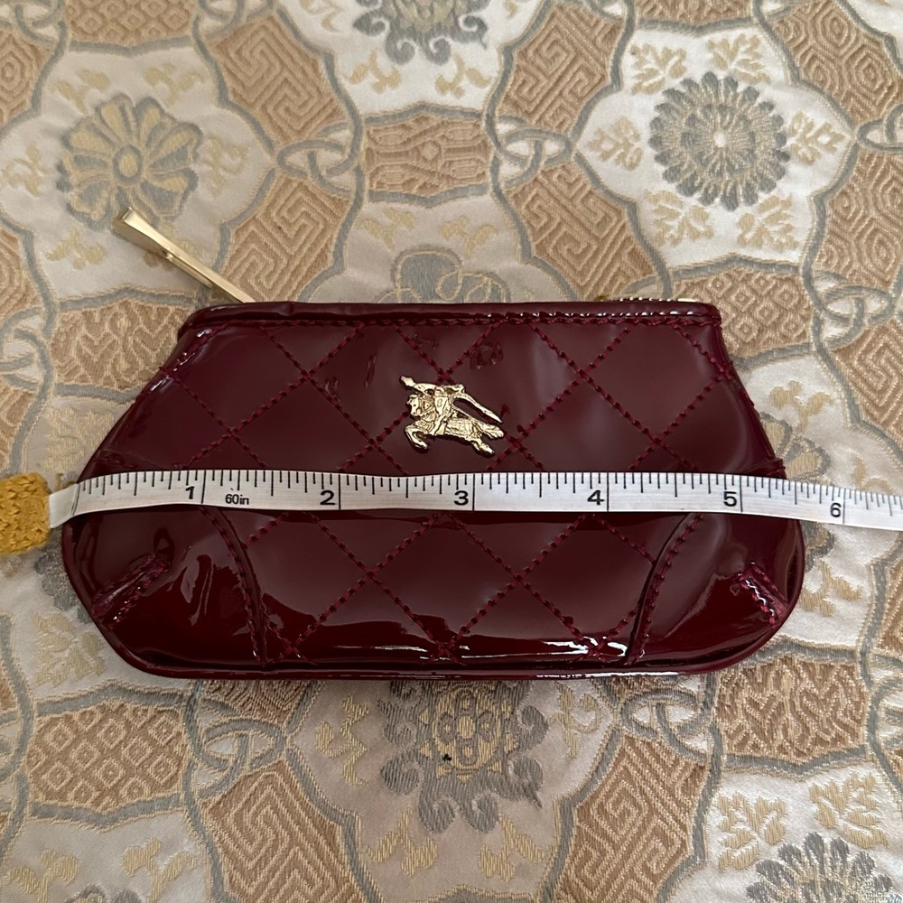 Burberry Patent Leather Quilted Zipper Coin Card Case - Picture 8 of 9